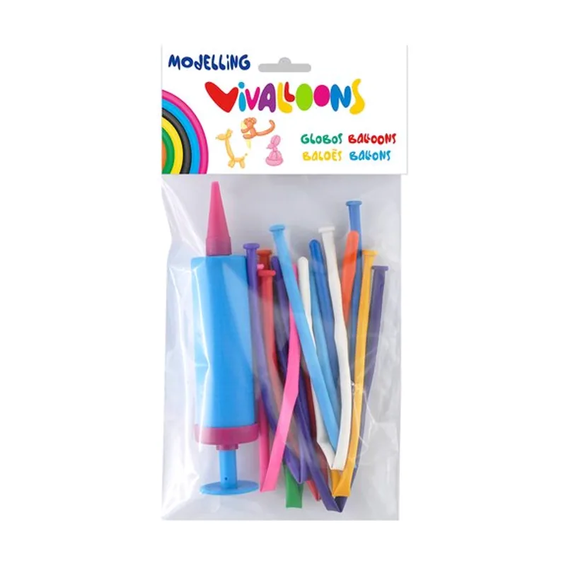 Globos moldeables + inflador 14734 bolsa de 10