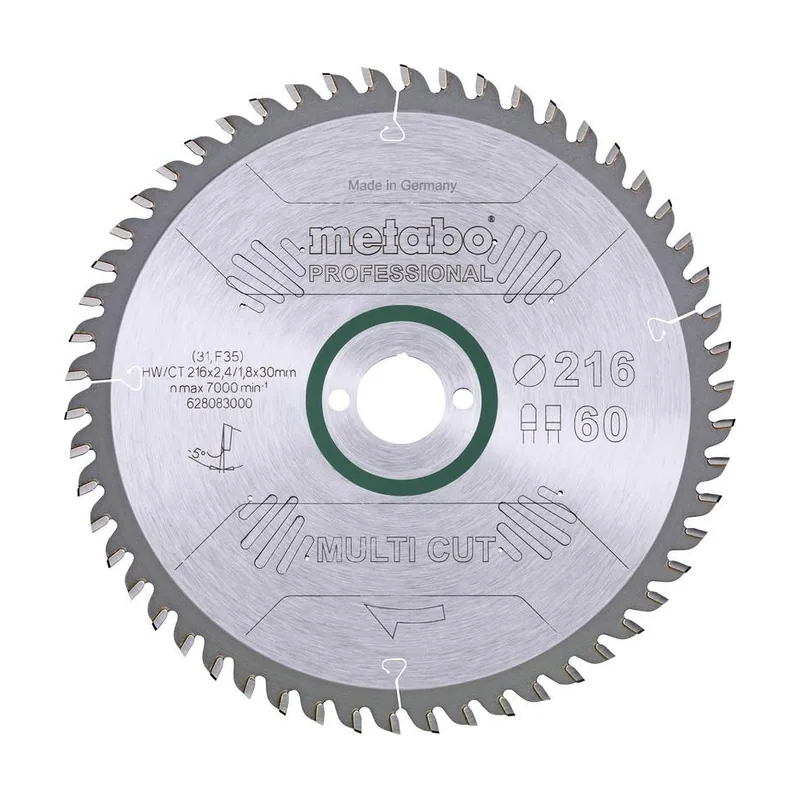Hoja de sierra circular de precisión 628083000 para corte en madera y metales no ferrosos