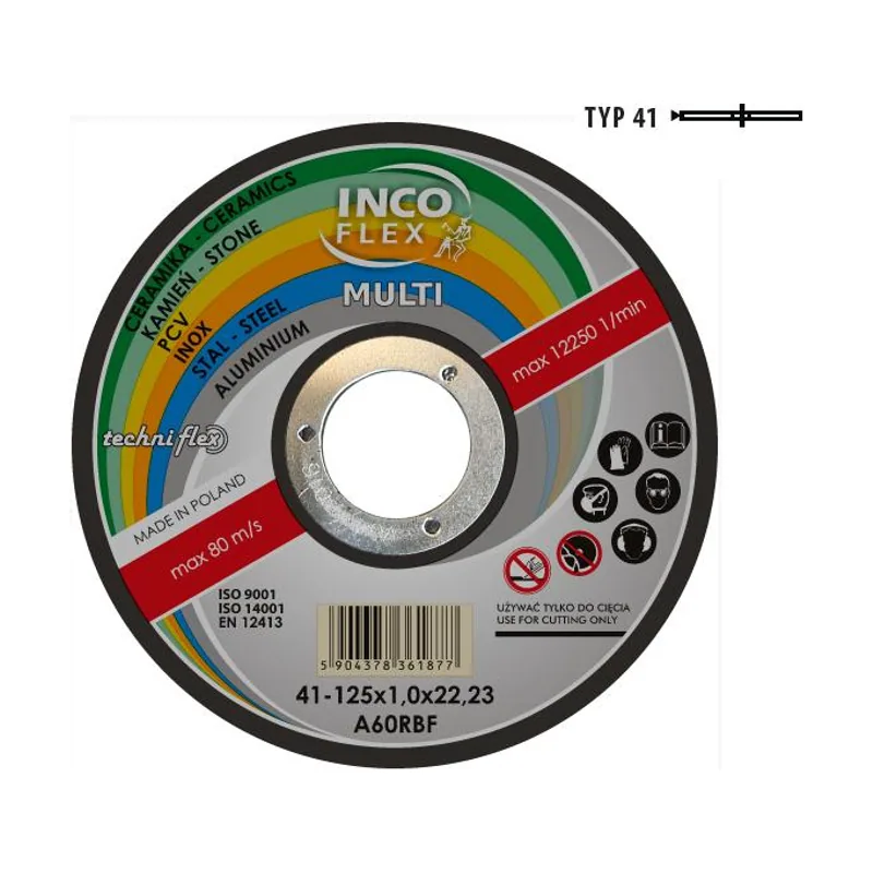 Disco abrasivo Tarcza Uniwersalna Metal/PCV/Beton 125 x