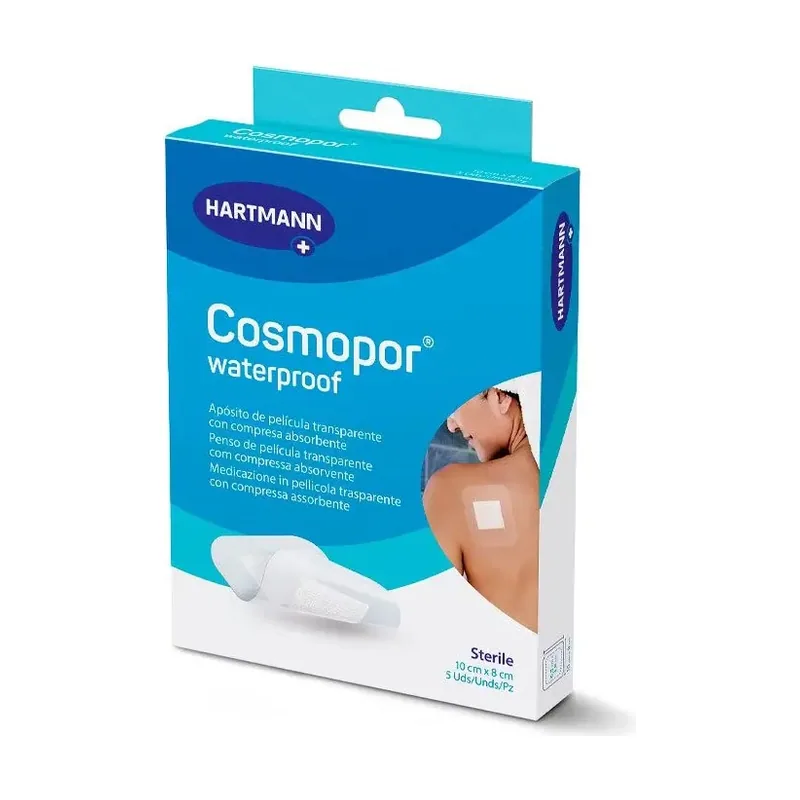 Cosmopor Waterproof Apósito De Película Transparente Con Compresa Absorbente 10x8 Cm 5 uds