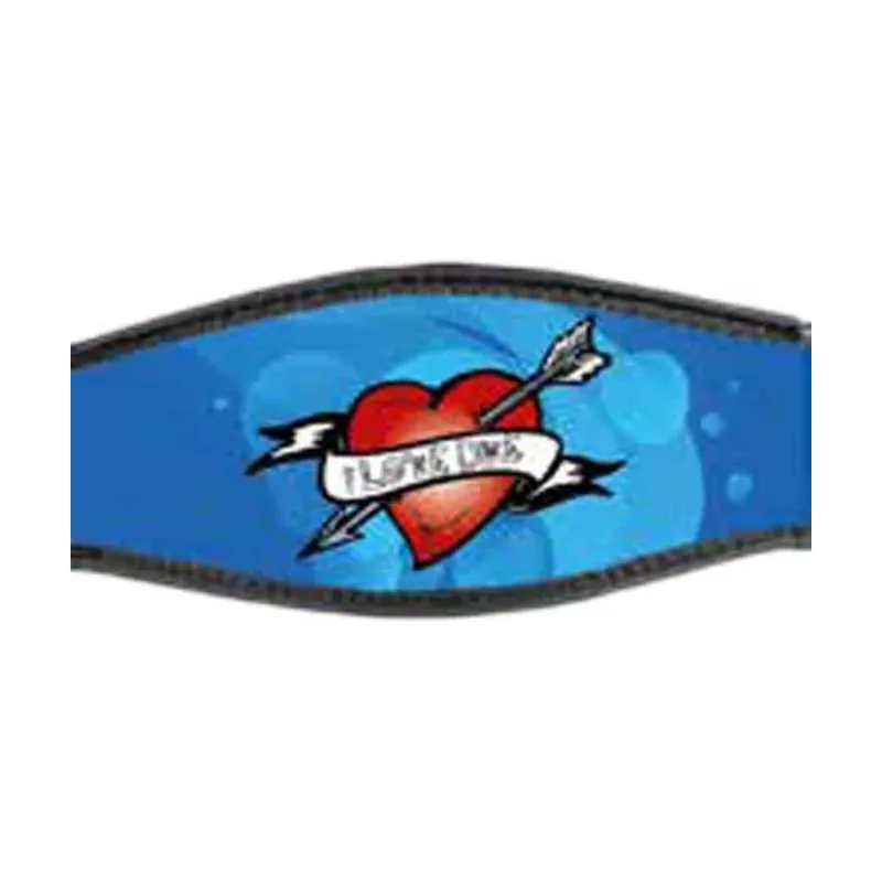 Correa De La Máscara De Buceo De Neopreno Scuba Heart Tape