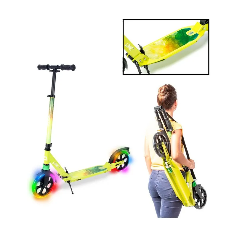 Patinete plegable LIME con ruedas luminosas