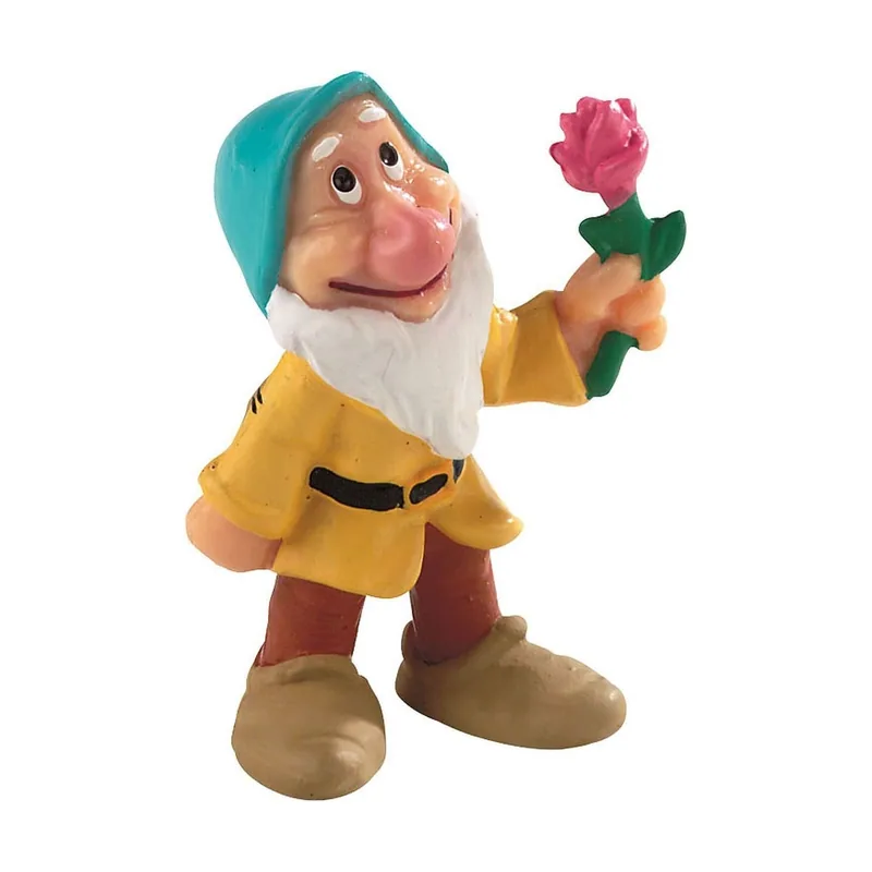 Figura Enanito Tímido con Flor Blancanieves y los Siete Enanitos Disney 5,5 cms