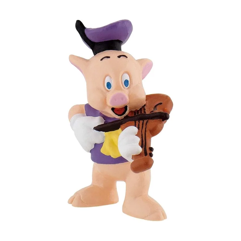 Figura Cerdito Violín Los Tres Cerditos 6,5 cms