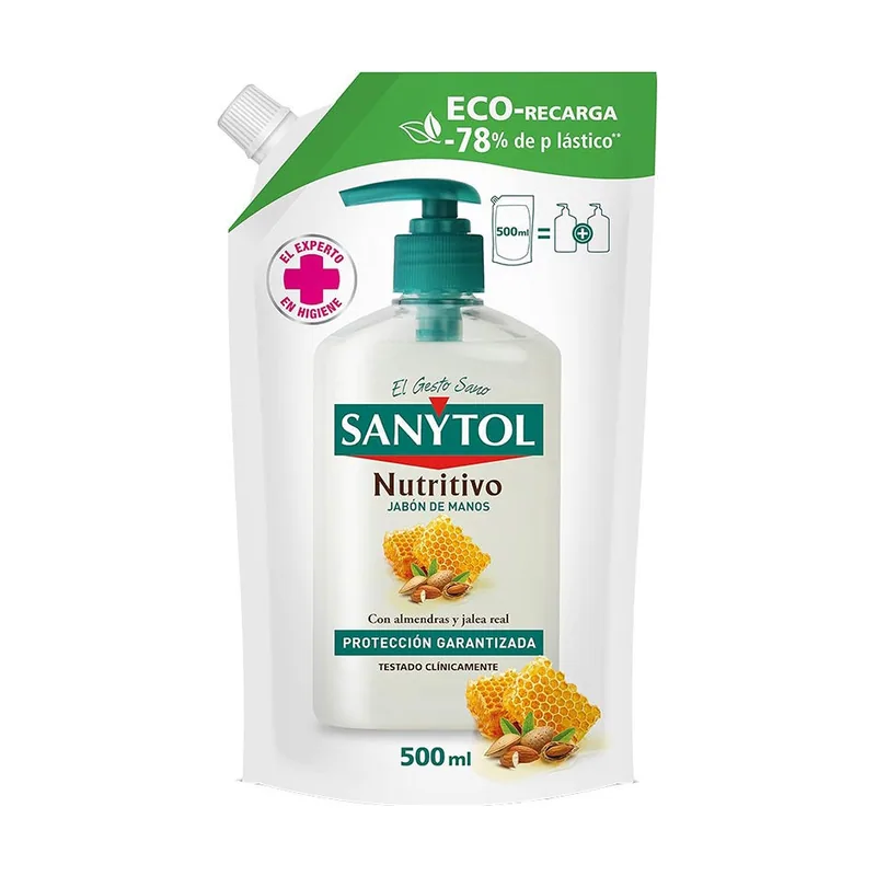 Recambio de jabón líquido nutritivo antibacteriano Eco 500 ml