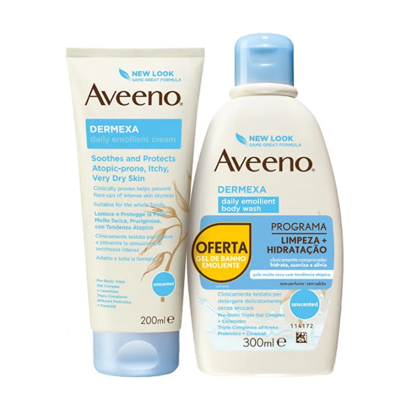 Kit de crema emoliente + gel de ducha Dermexa