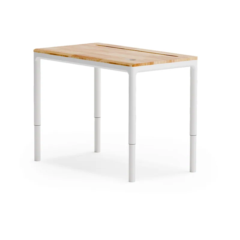 Escritorio elevable integrado de madera maciza
