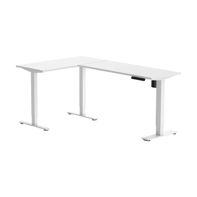 Escritorio elevable en L con tablero