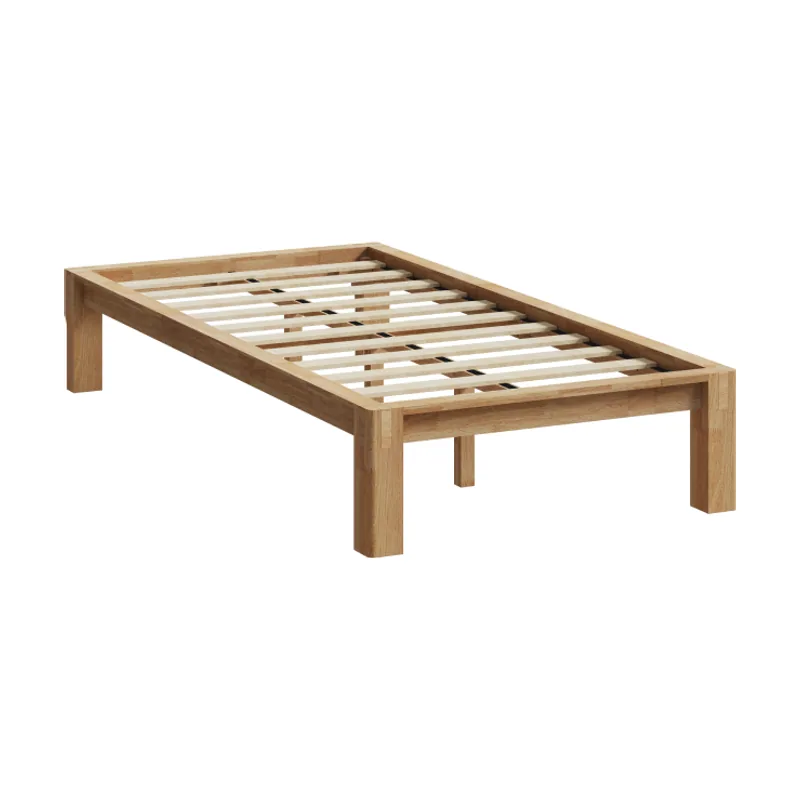 Estructura de cama de madera maciza Japandi