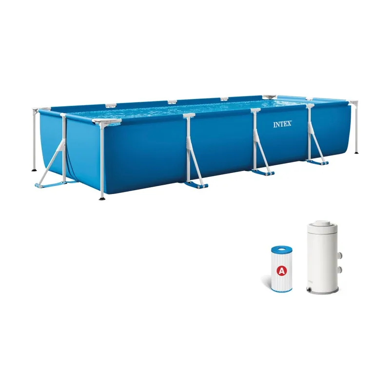 Piscina desmontable rectangular metal frame 4,5 metros + depuradora