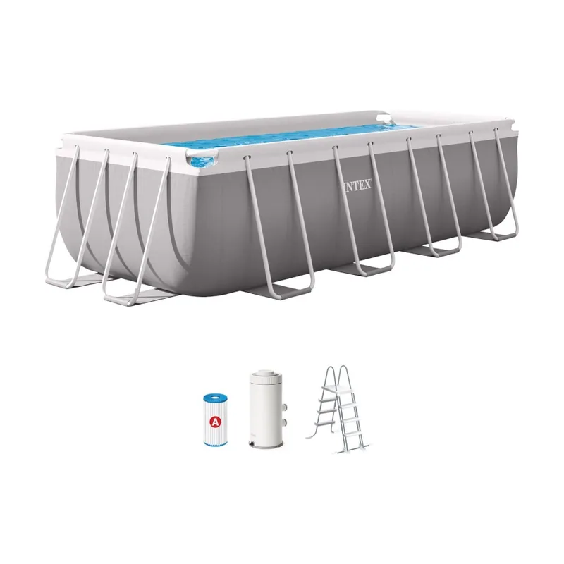 Piscina desmontable rectangular prism frame 4 metros + depuradora + escalera