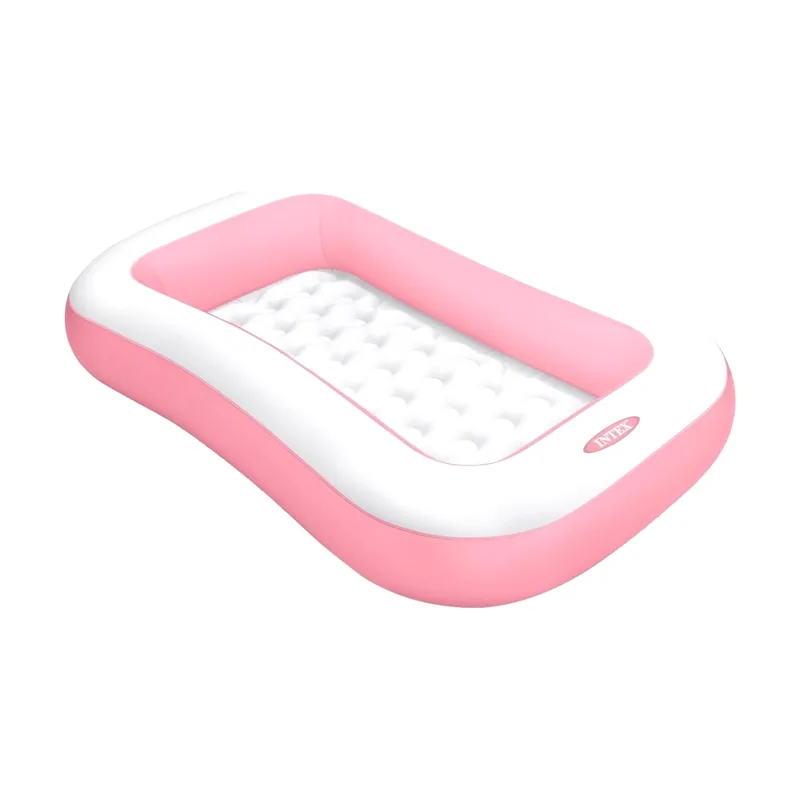 Piscina hinchable infantil rosa con suelo acolchado 166x100x25 cm