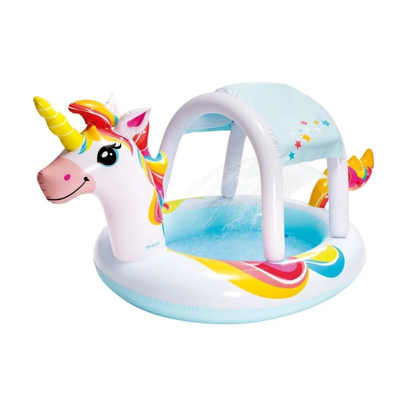 Piscina unicornio con ducha y toldo desmontable