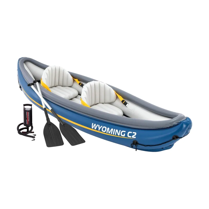 Kayak hinchable 2 plazas wyoming c2 con remos y bomba de inflado
