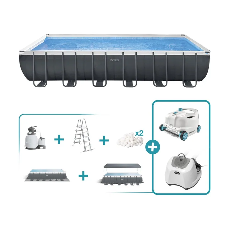 Pack piscina desmontable rectangular ultra xtr 7 metros 7 accesorios
