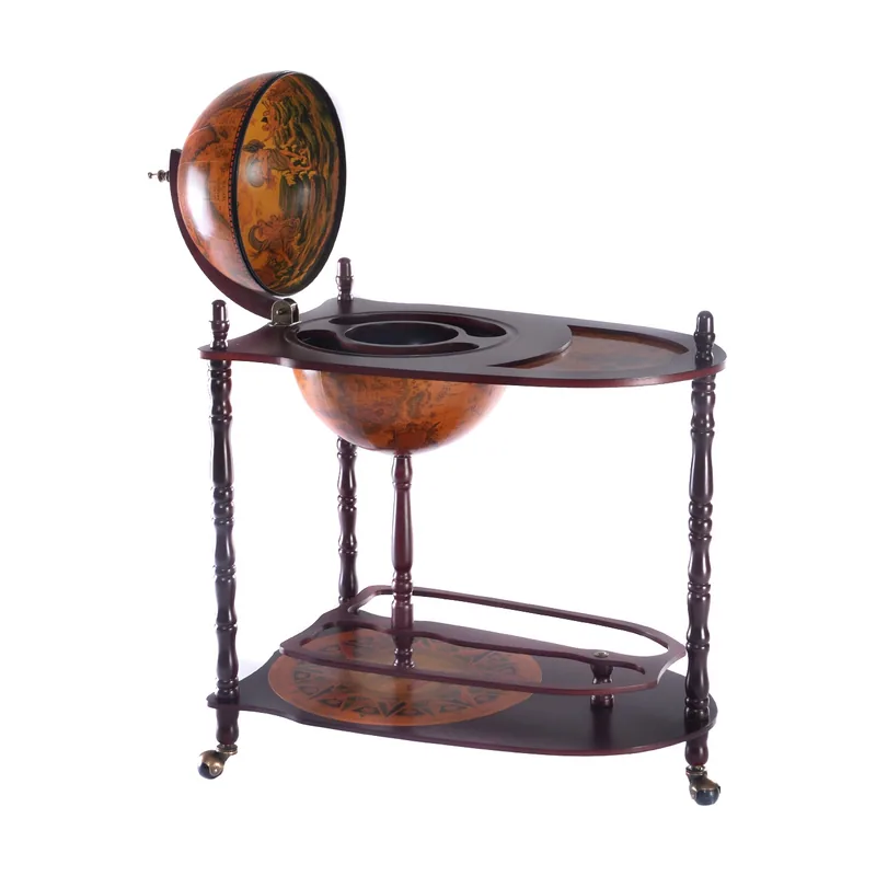 Bar globo con ruedas Minibar carrito vintage 70x45x89cm