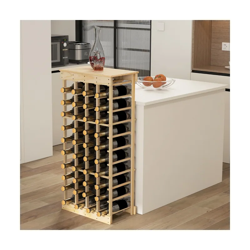 Estante de Vino sin Barra de 10 Niveles Botellero Apilable