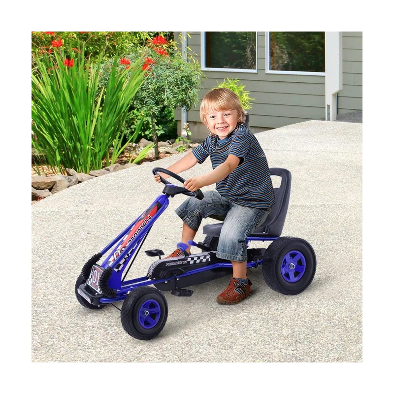Go Kart Racing para Niños Coche de Pedal con Ruedas de Goma Embrague y Freno 98 x 59 x 61 cm