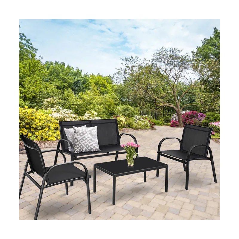 Juego de Mesita y Sillón y Banco Muebles de Patio Mesa de Centro Mesita