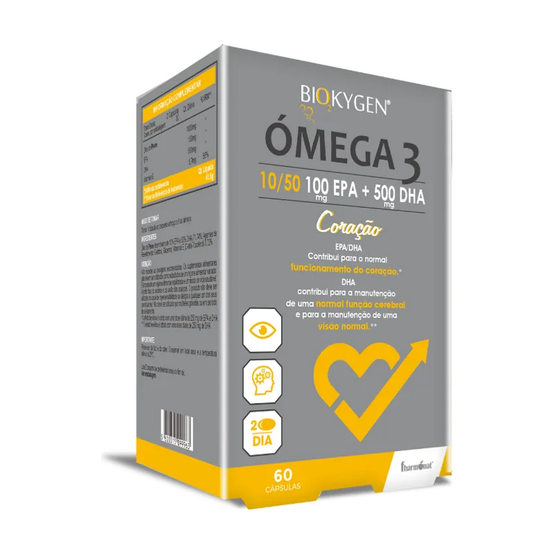Cápsulas Omega-3 100 mg EPA + 500 mg DHA x60
