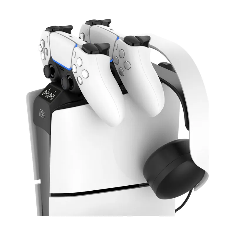 Base de Carga Superior 2 DualSense + Soporte Headset Consola Slim PS5