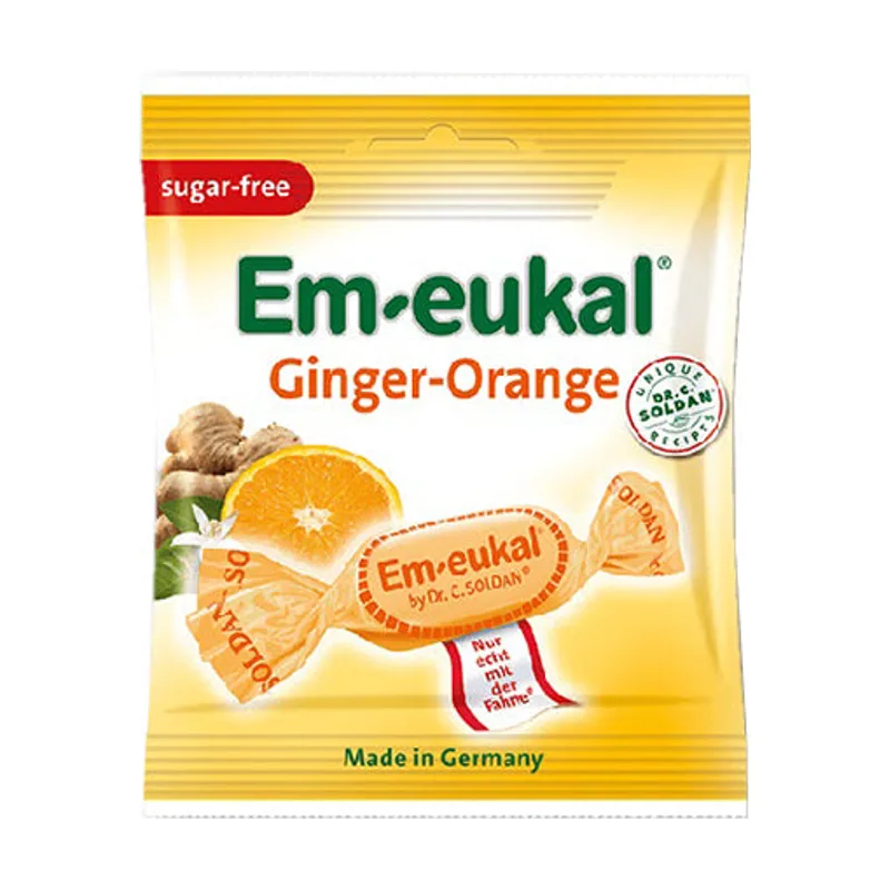 Pastillas para la tos sin azúcar sabor jengibre y naranja