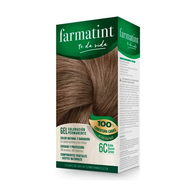 Gel colorante permanente 6C rubio ceniza oscuro
