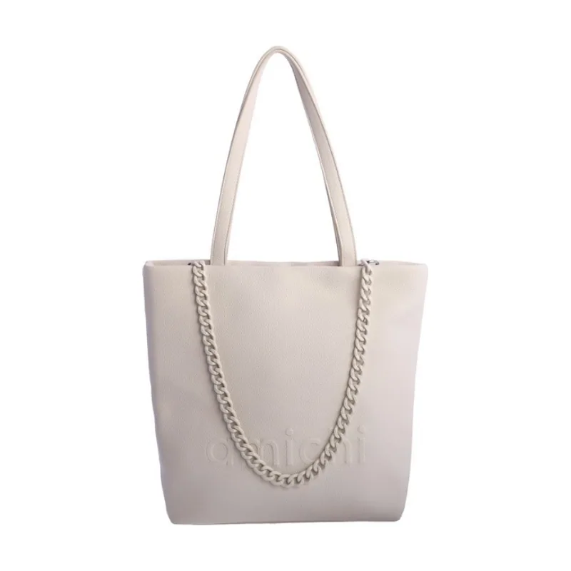 Bolso Shopper Marfil Cadena Blanco - Paco Perfumerías 36932