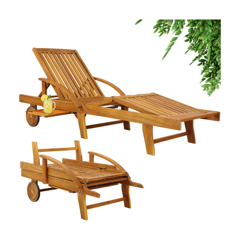 Tumbona Tami Sun madera de acacia con mesa