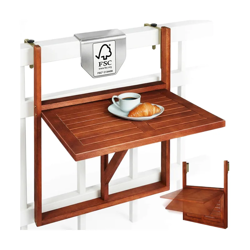 Mesa plegable en madera de acacia certificado FSC 64x45x87cm