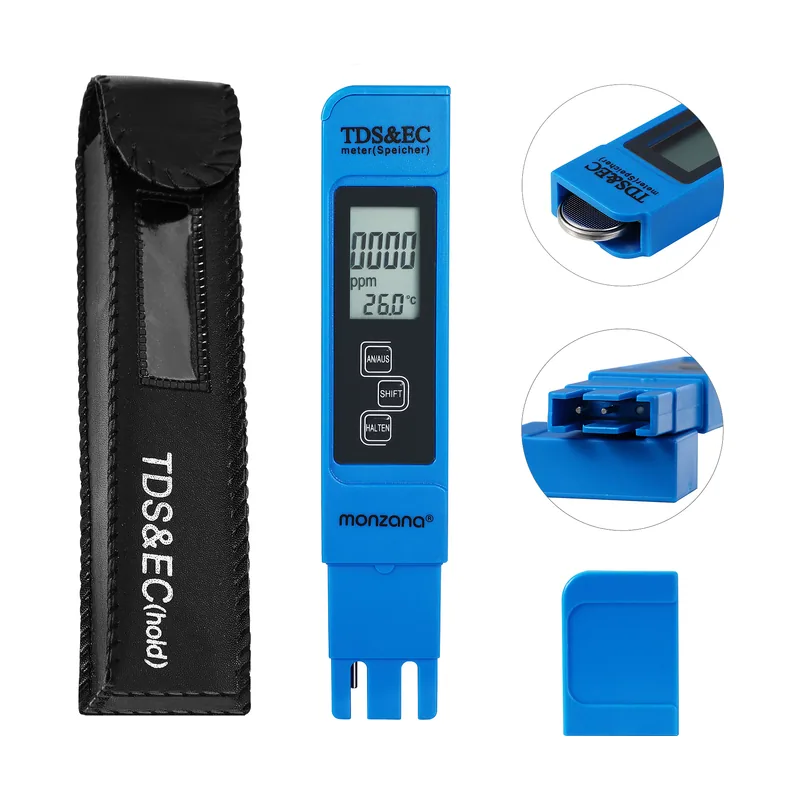 Medidor digital de agua con pantalla LCD 3en1