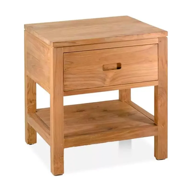 Mesita auxiliar teca 1 cajón serie Darna