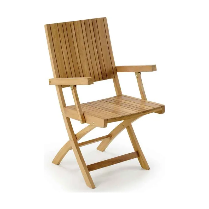 Sillón con reposabrazos plegable madera de teca