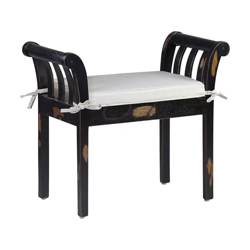 Banqueta colonial negra Kipas