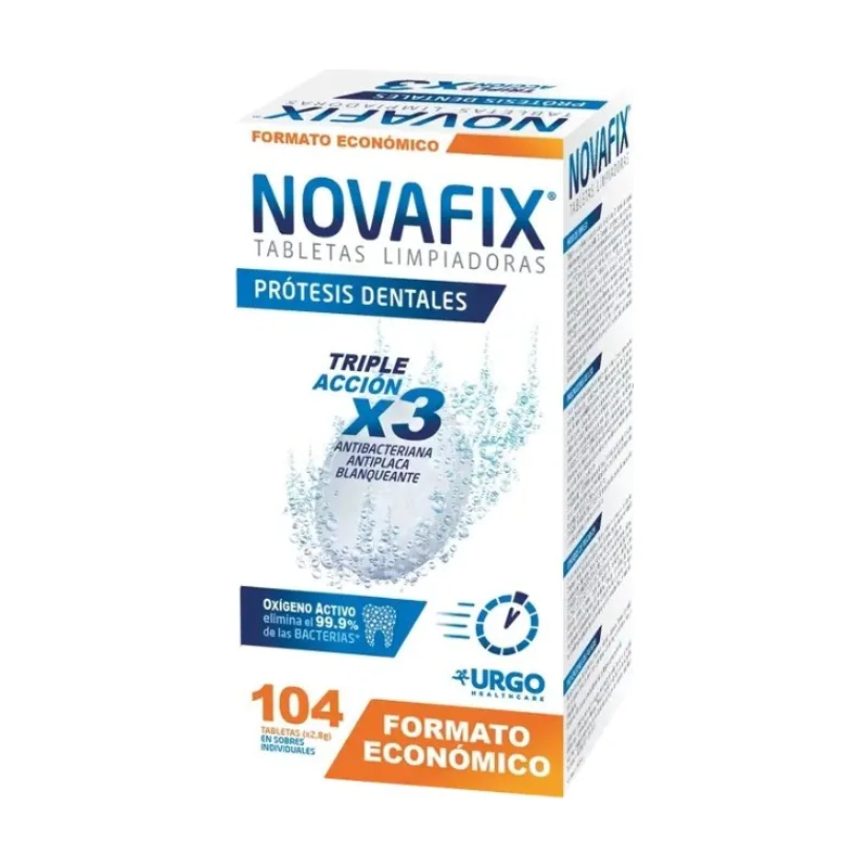 Novafix 104 Tabletas Limpiadoras para Prótesis Dentales