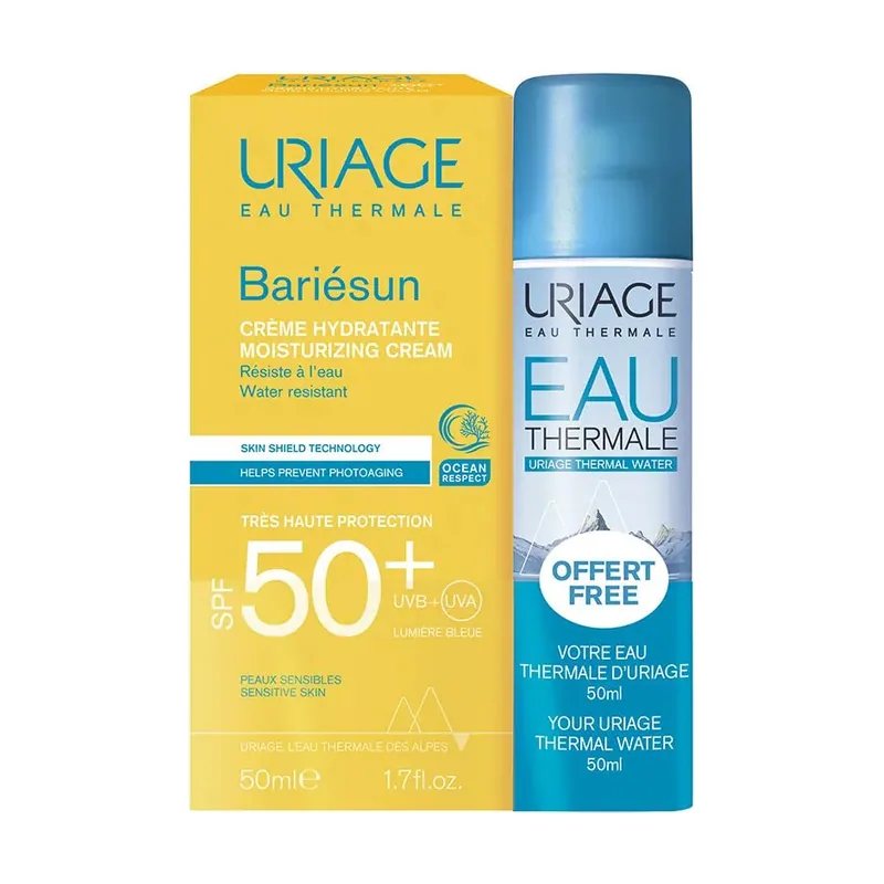 Uriage Solar Facial Lote Crema y Spray Hidratante 50ml + 50ml
