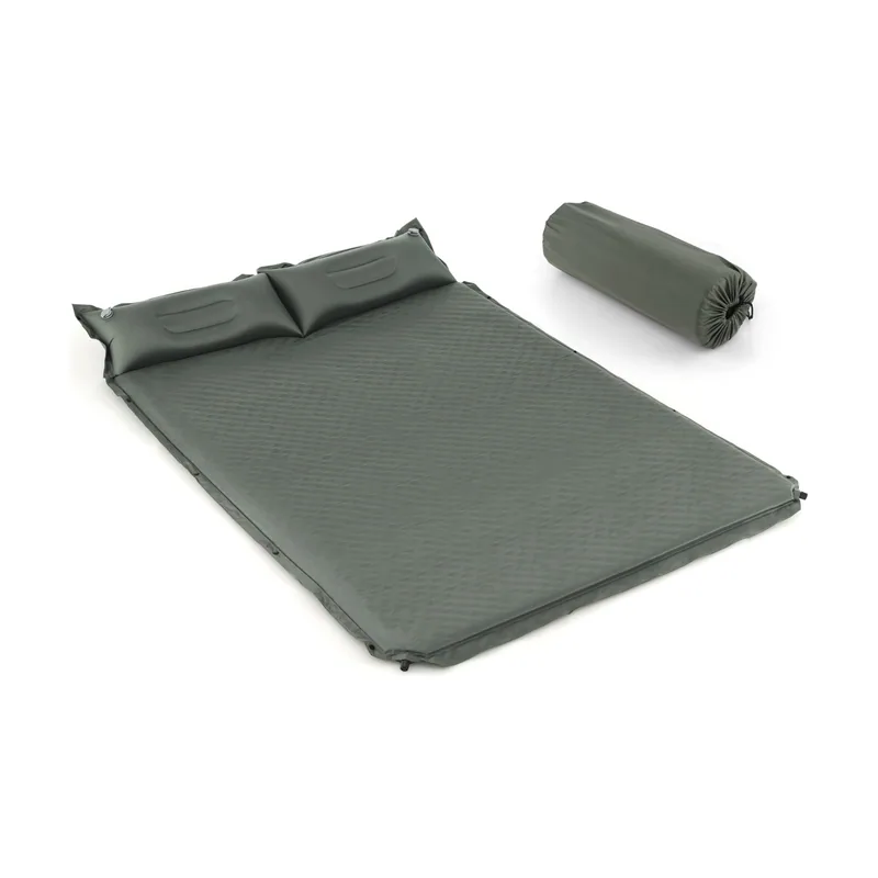 Colchón de Camping Autoinflable en Espuma para 2 Personas Senderismo Vacaciones 187 x 130 x 4 cm