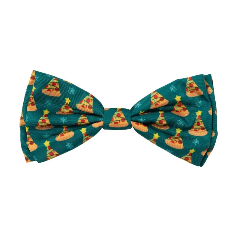 Pajarita Pizzamas Tree con Estampado de Pizza para Perros L