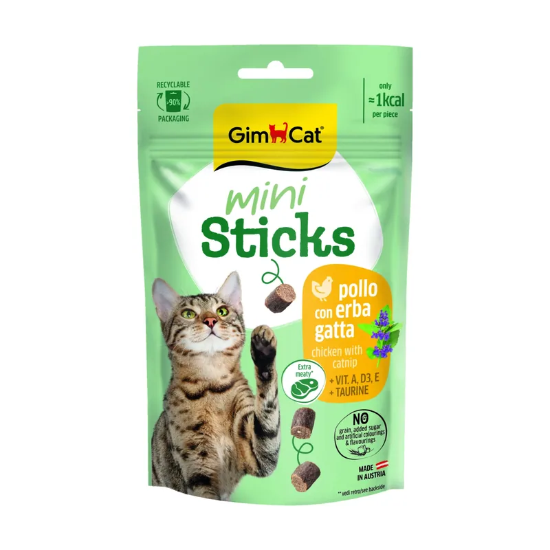 Snacks Mini Sticks de Pollo y Hierba para Gatos 50 GR