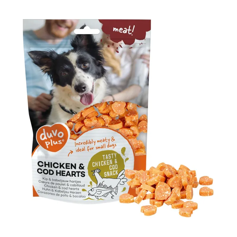 Snacks para Perro Corazones de Pollo y Bacalao 180 GR