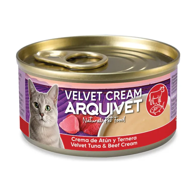 Comida Húmeda Cream Velvet Crema de Atun y Ternera para Gatos 80 GR