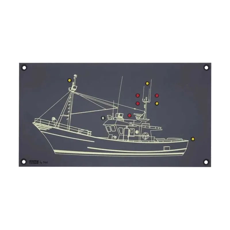 Luces De Navegación Silueta De La Cubierta De Pesca