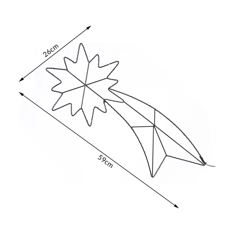 Estrella fugaz Navidad metal LED blanco cálido temporizador