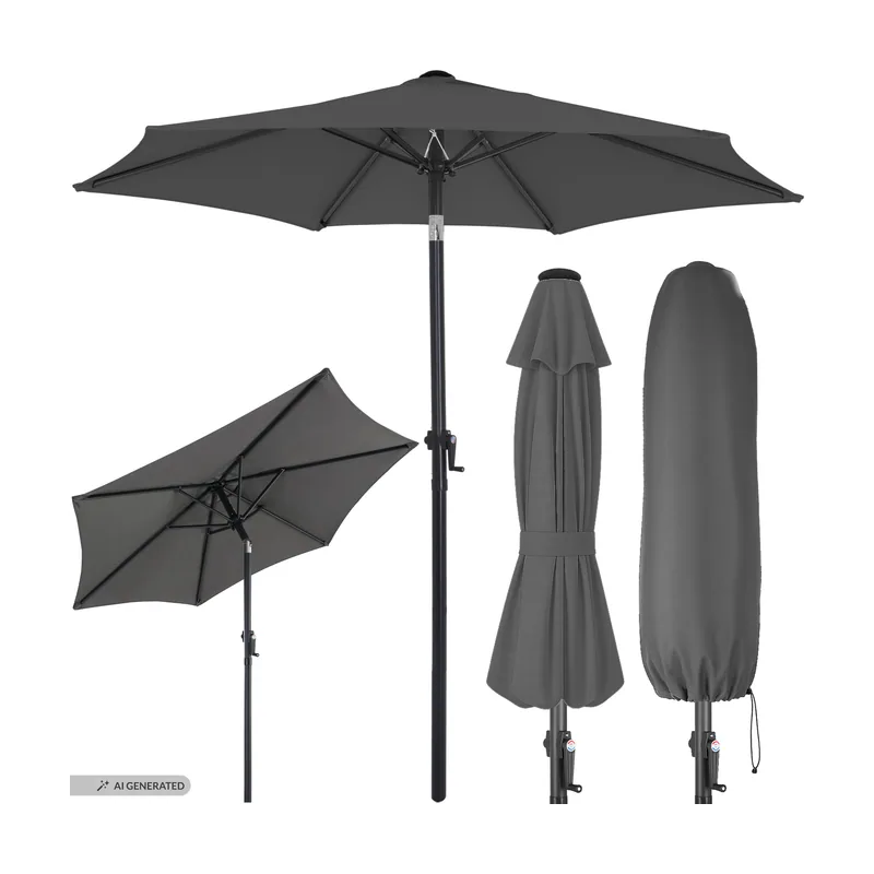 Sombrilla Fiji antracita 200cm inclinable impermeable