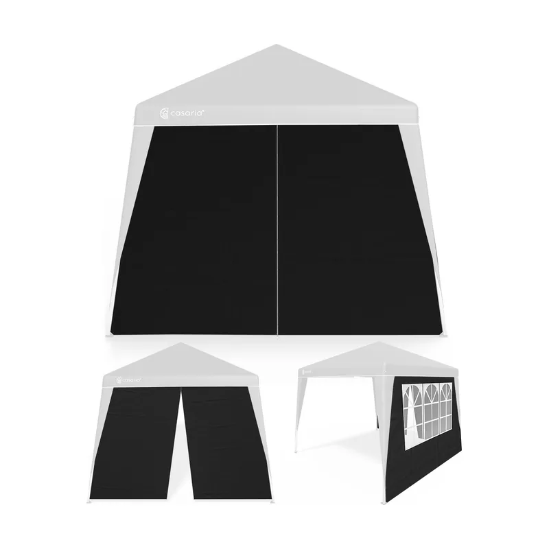 Pared lateral plegable para cenador Capri set 2 negro 3x3m