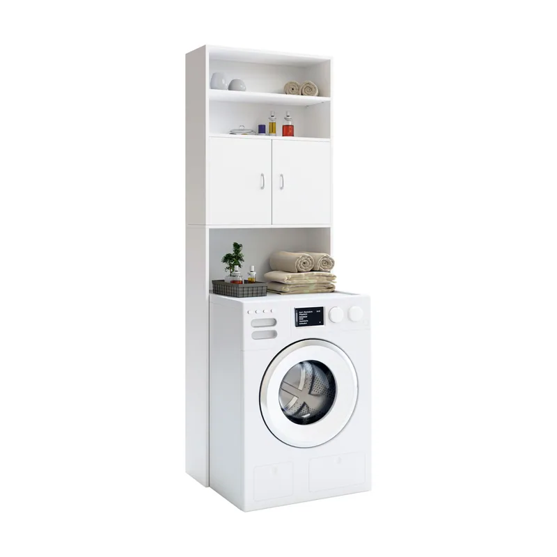 Mueble alto de baño para lavadora Blanco 185x63x20cm