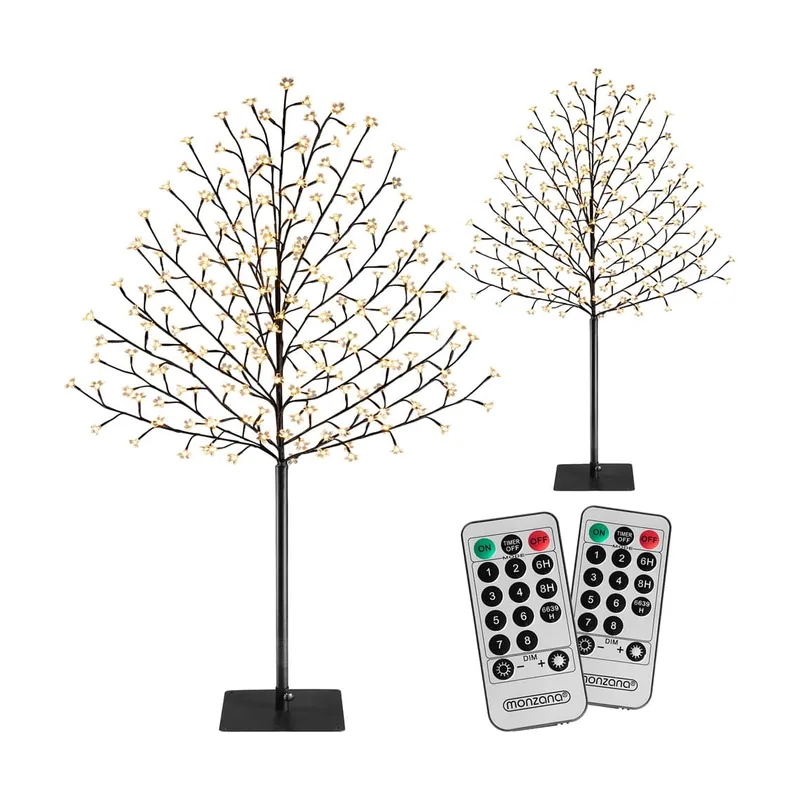Árbol LED tipo cerezo set de 2 blanco cálido 220cm 220 luces