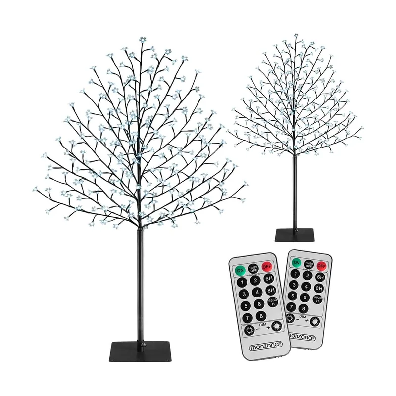 Árbol LED tipo cerezo set de 2 blanco frío 220cm 220 luces