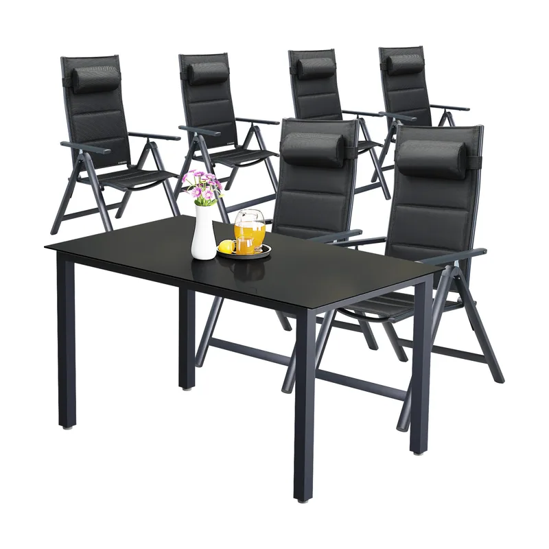 Grupo de asientos de jardín Bern Premium 7 piezas aluminio 997572