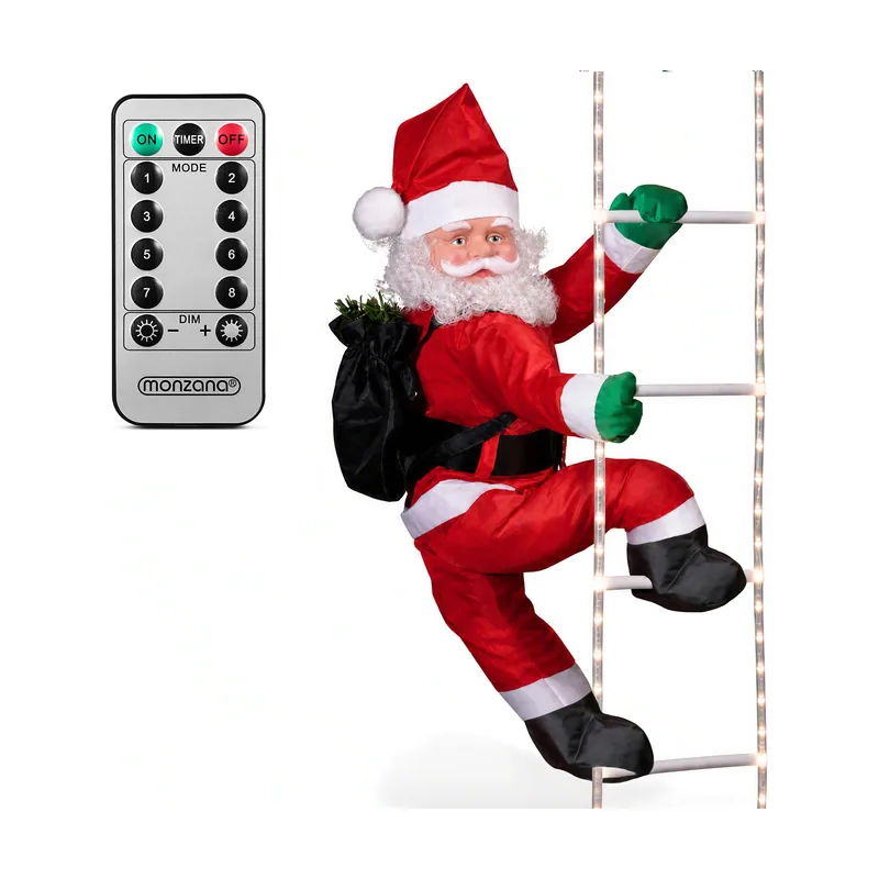 Papá Noel con escalera de 40 luces